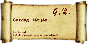Gazdag Mátyás névjegykártya